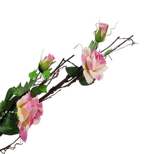 Premium Twig Branch Effect Wild Rose Garland