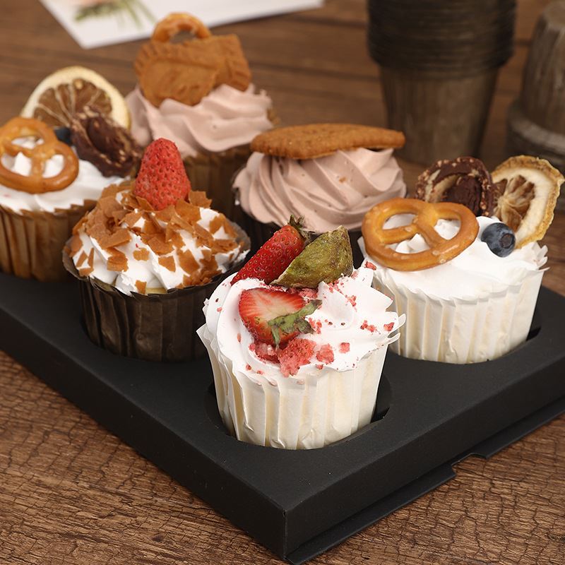 Transparent Clear Crystal Cupcake Boxes 2 4 6 Hole