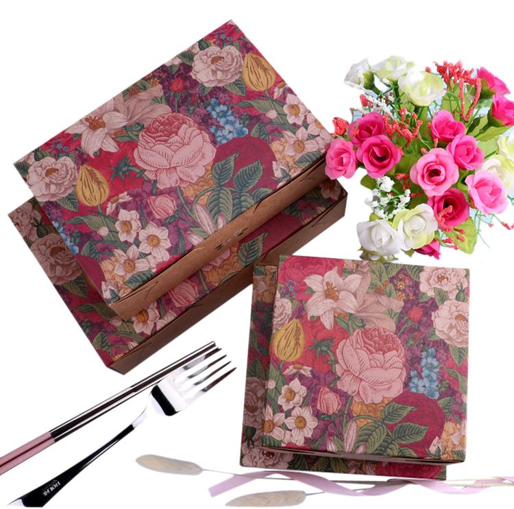 Floral Print Kraft Bake Boxes