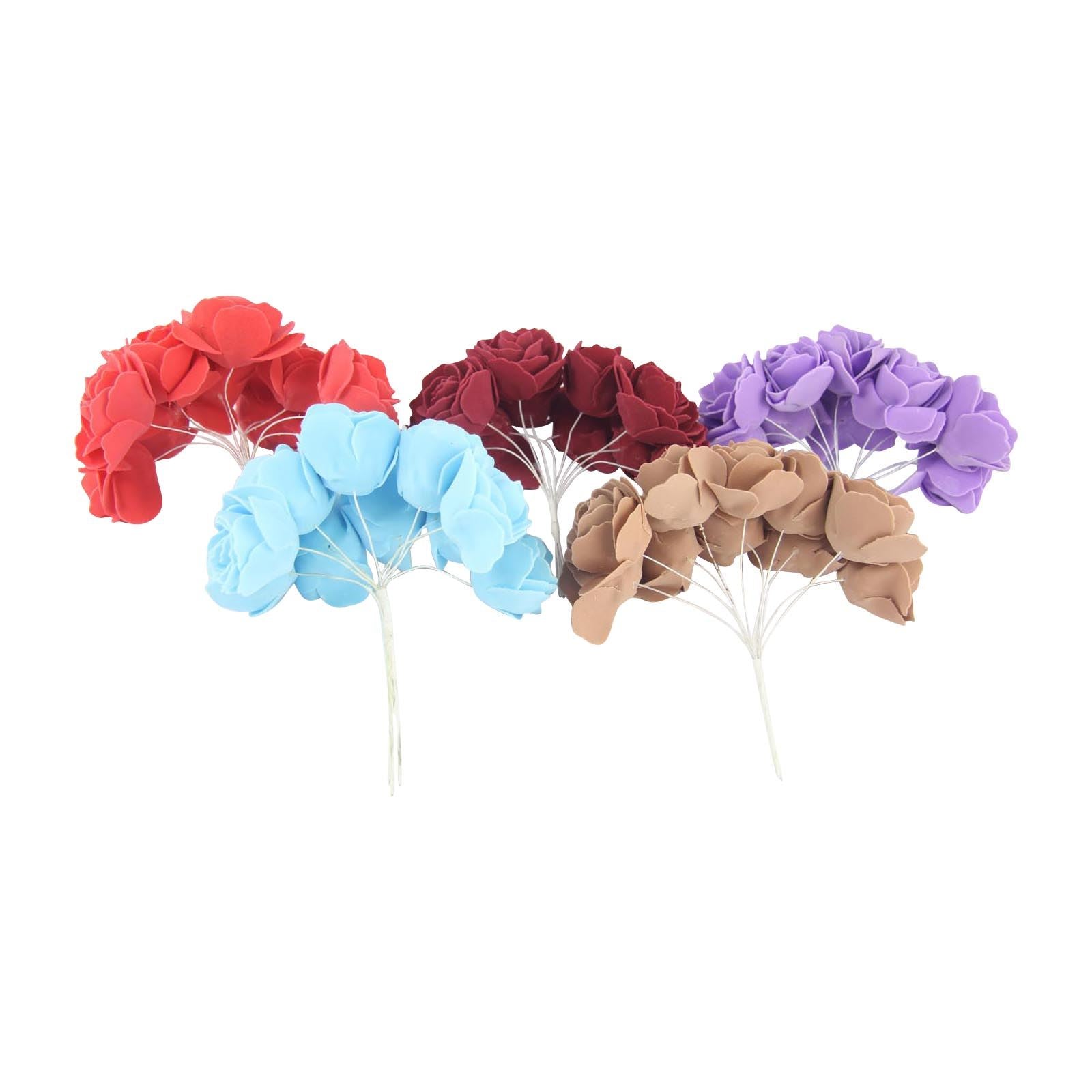 Bunch of 10 5cm Open Foam Roses