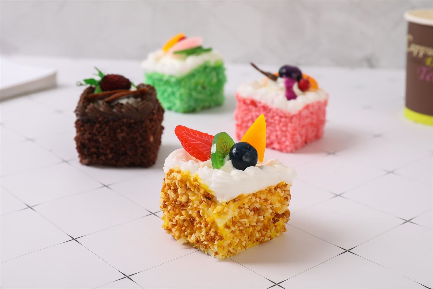 Set of 6 Real Touch Premium Artificial Cakes