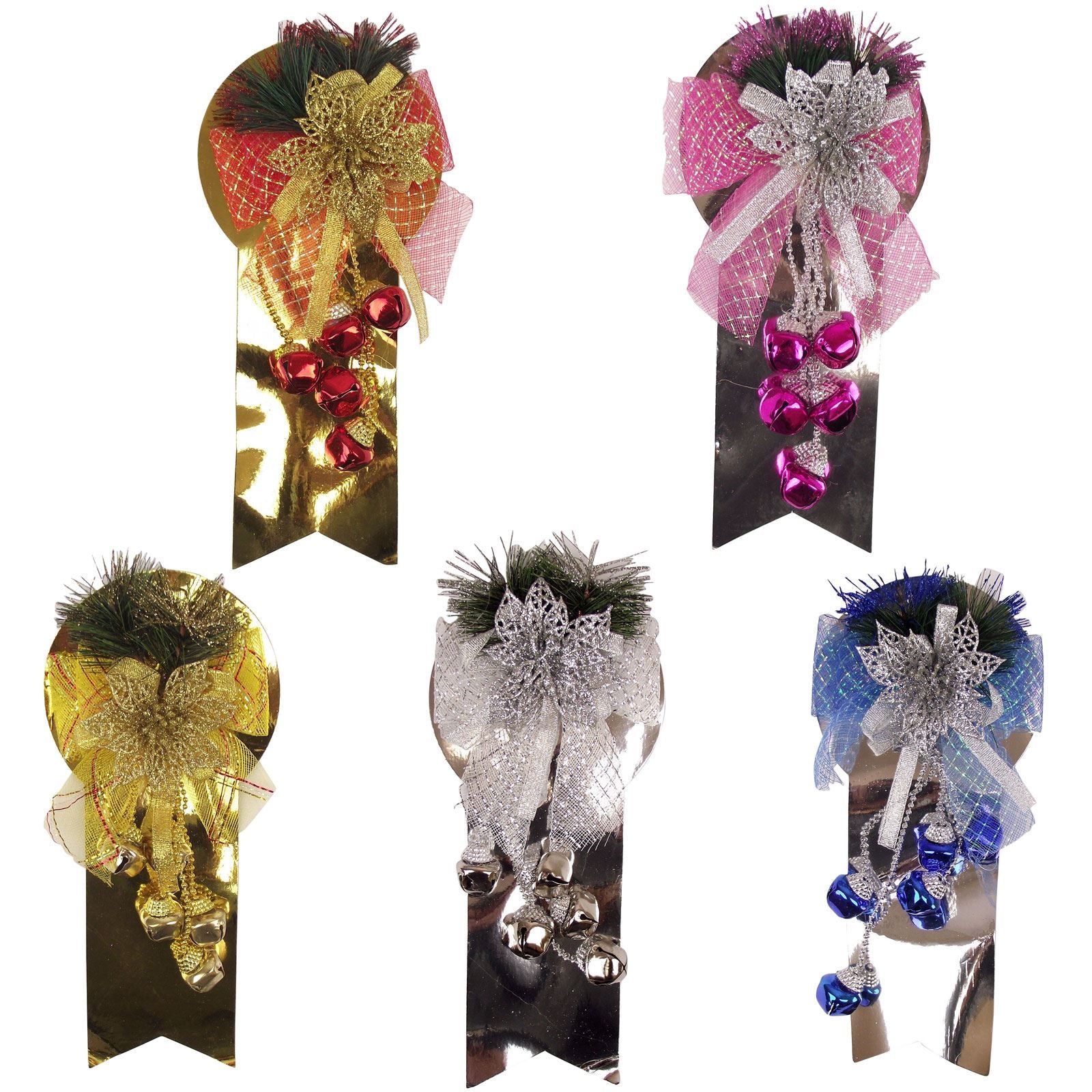5x Jingle Bell Wall Plaques