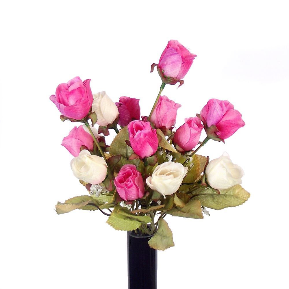 15 Head 2-Tone Rose Bud Bouquet