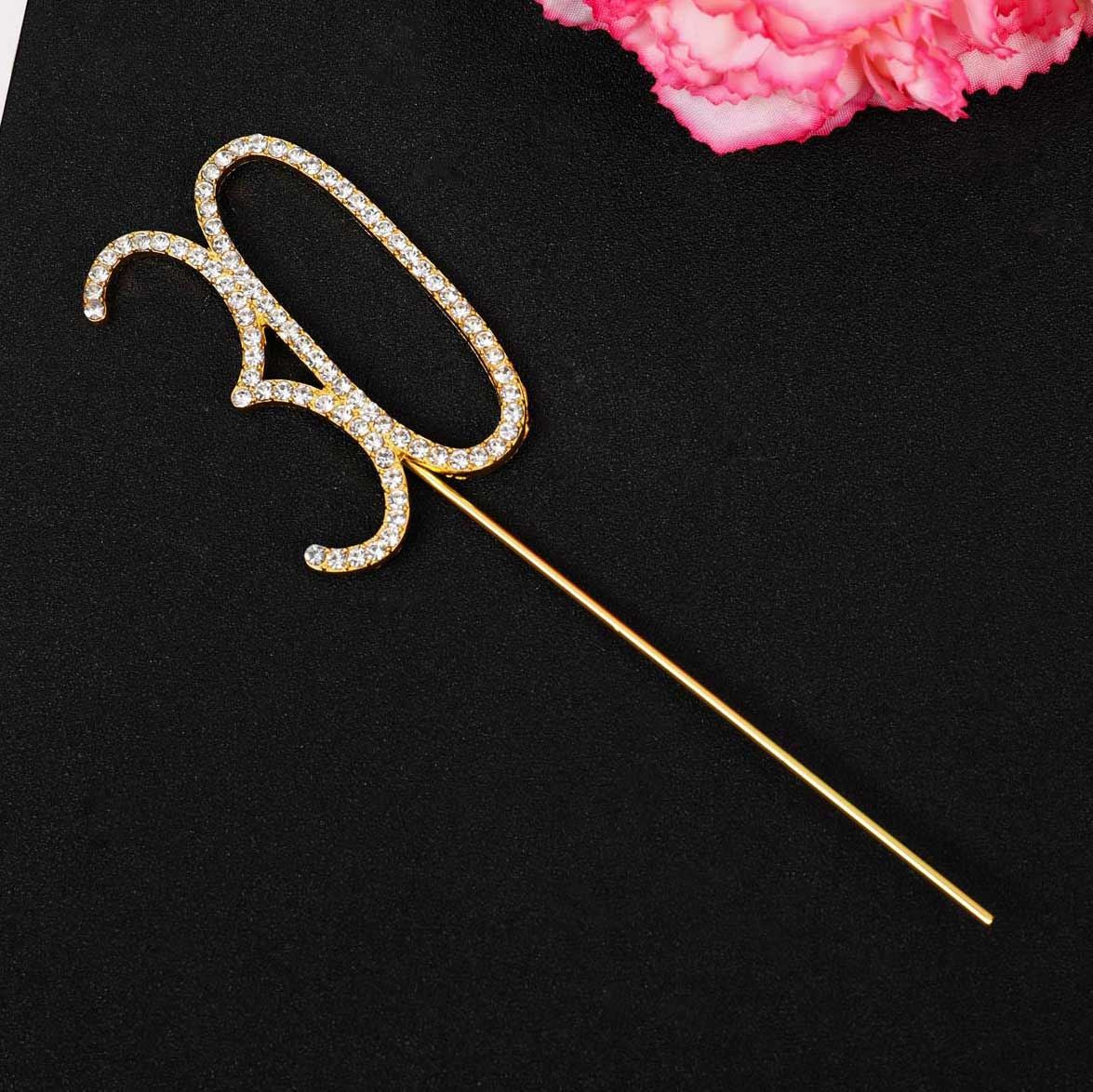 Premium Metal Diamante Number Cake Toppers