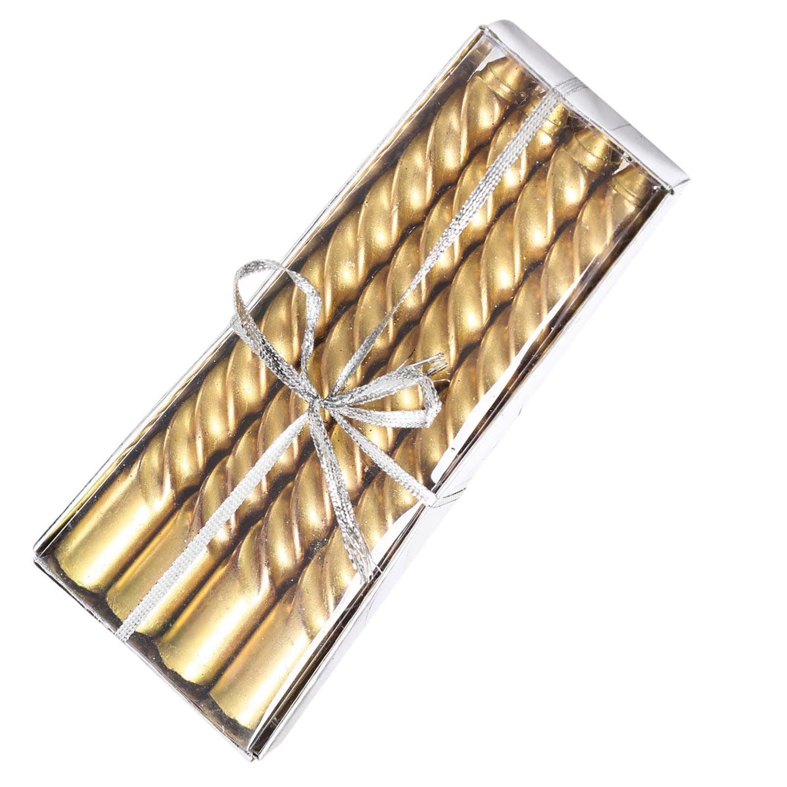 Metallic Slim Twisted Taper Candles