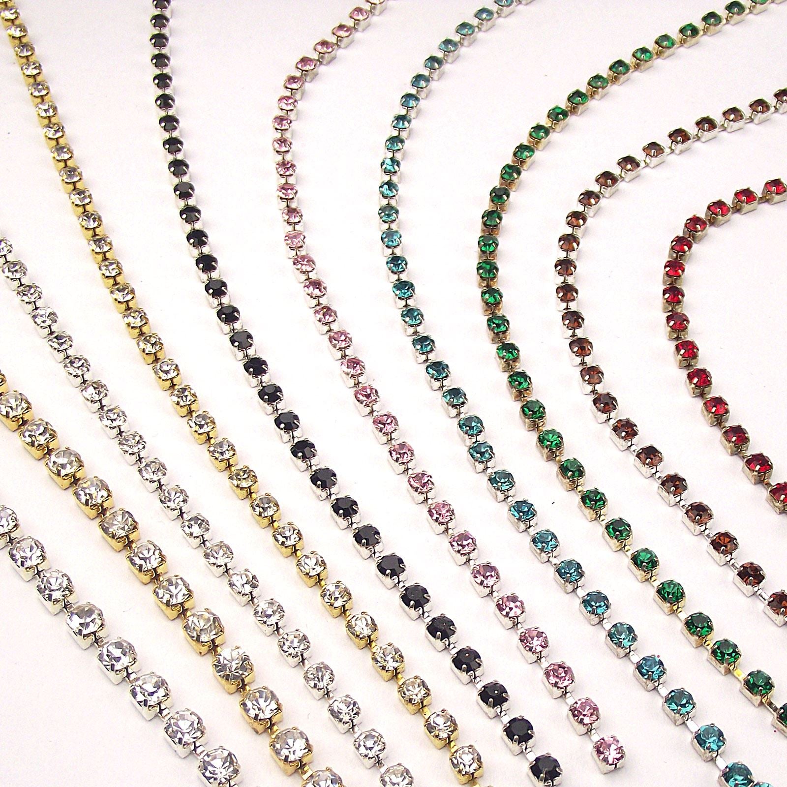 One Metre SS12 Rhinestone Chain