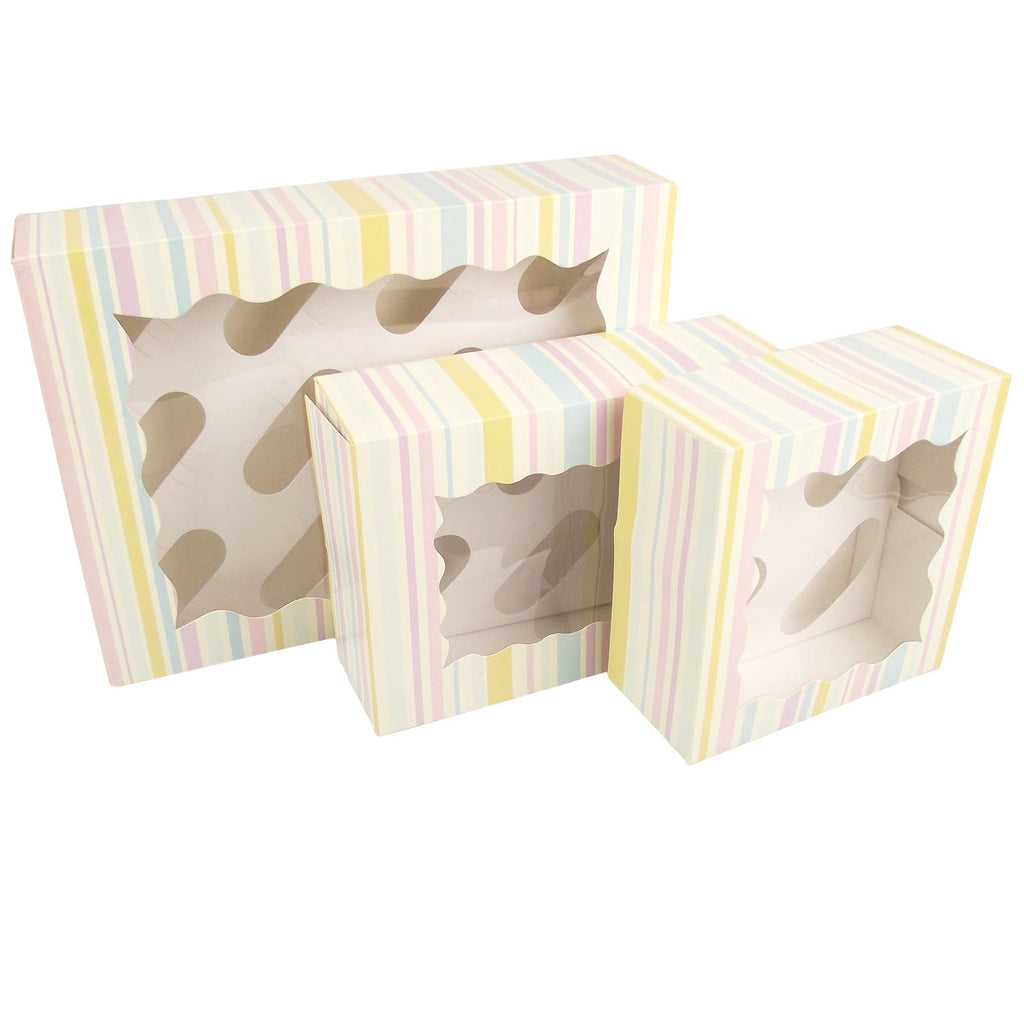 Candy Striped Cupcake Boxes! 7.5cm High! 4, 6 or 12 Cake