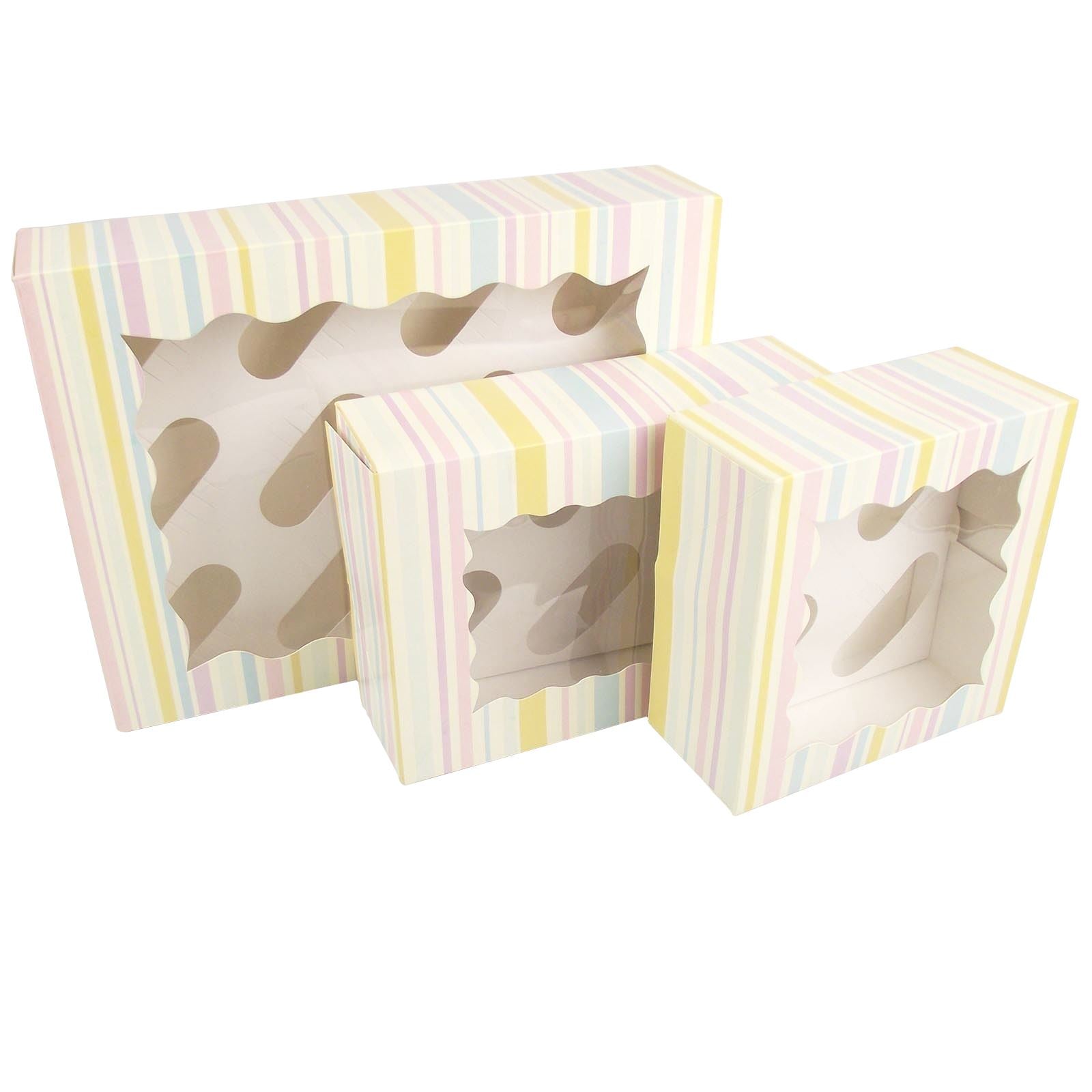 Candy Striped Cupcake Boxes! 7.5cm High! 4, 6 or 12 Cake