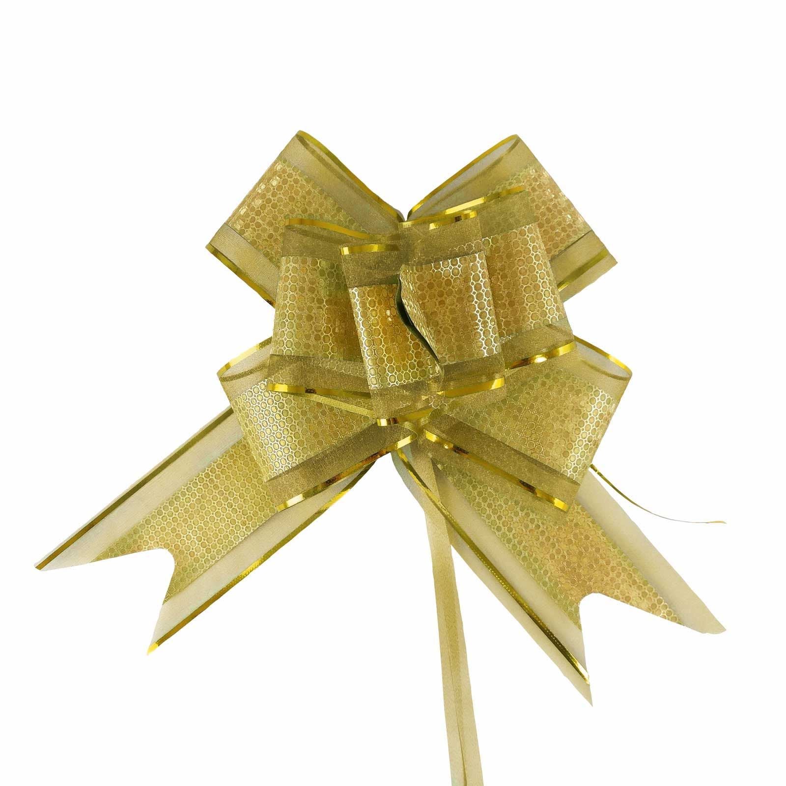 Extra Wide 70mm Metallic Organza Jumbo Butterfly Pull Bows