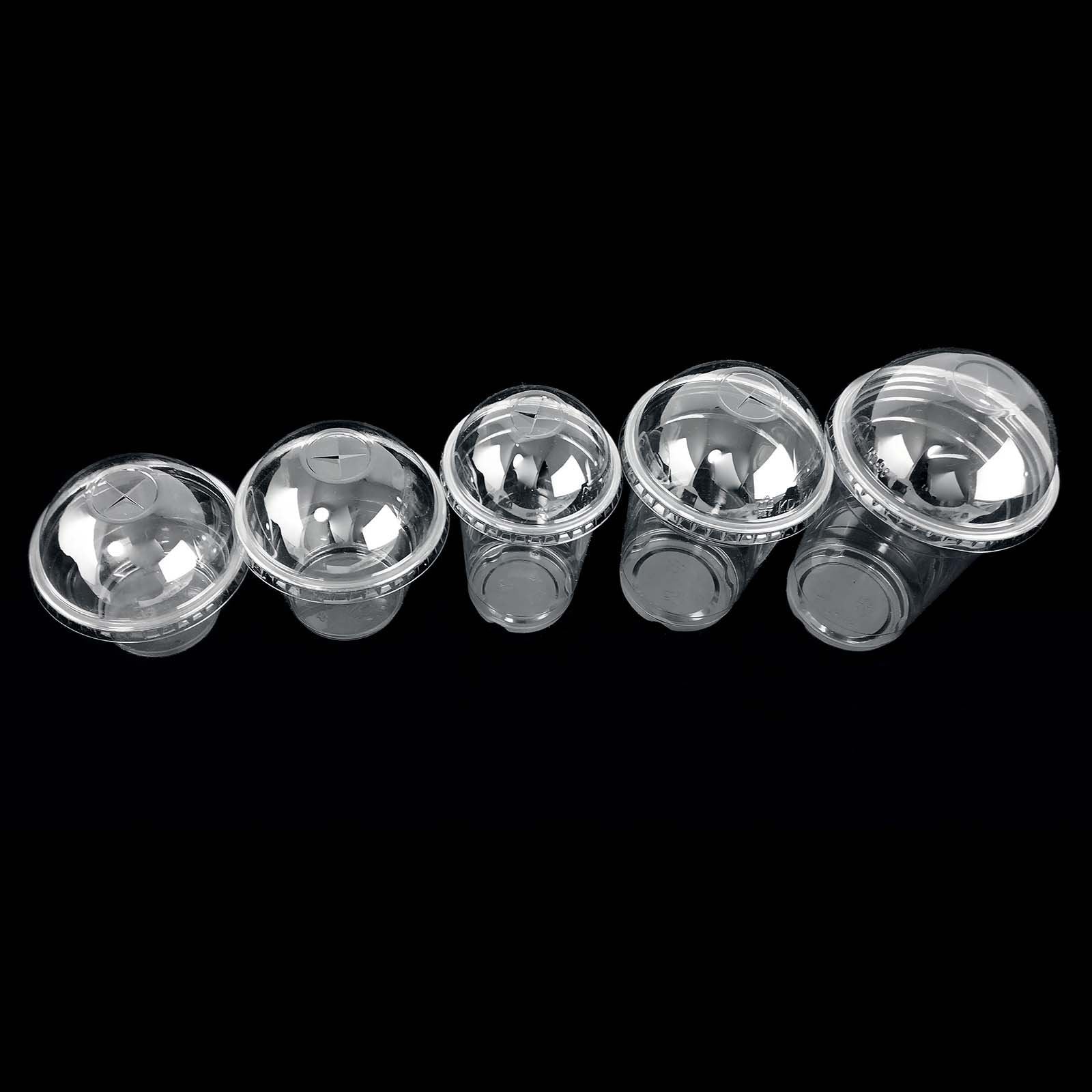 Disposable Clear Milkshake Cups with Dome Lids