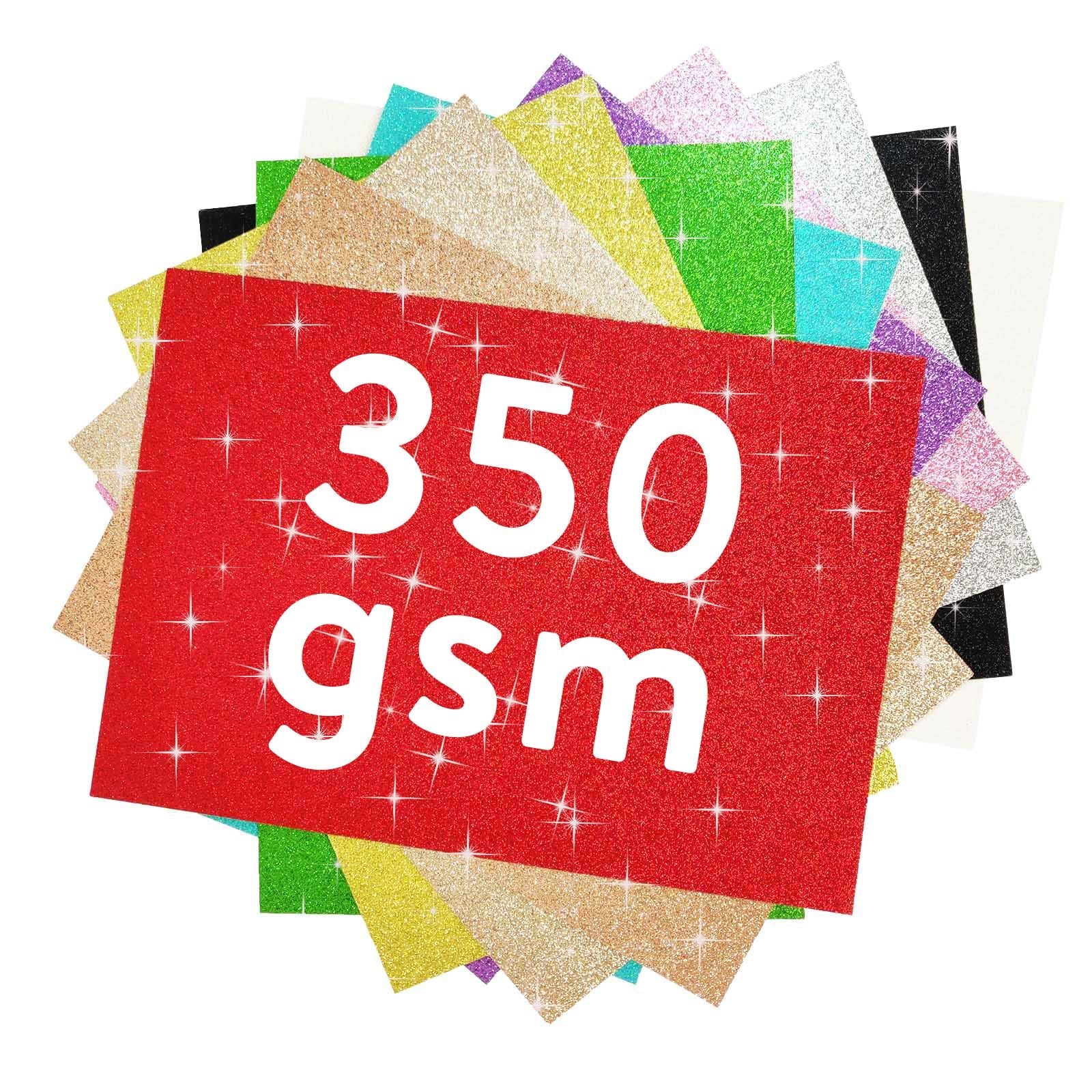 Pack of 10 350gsm Heavy Duty A4 Glitter Cards