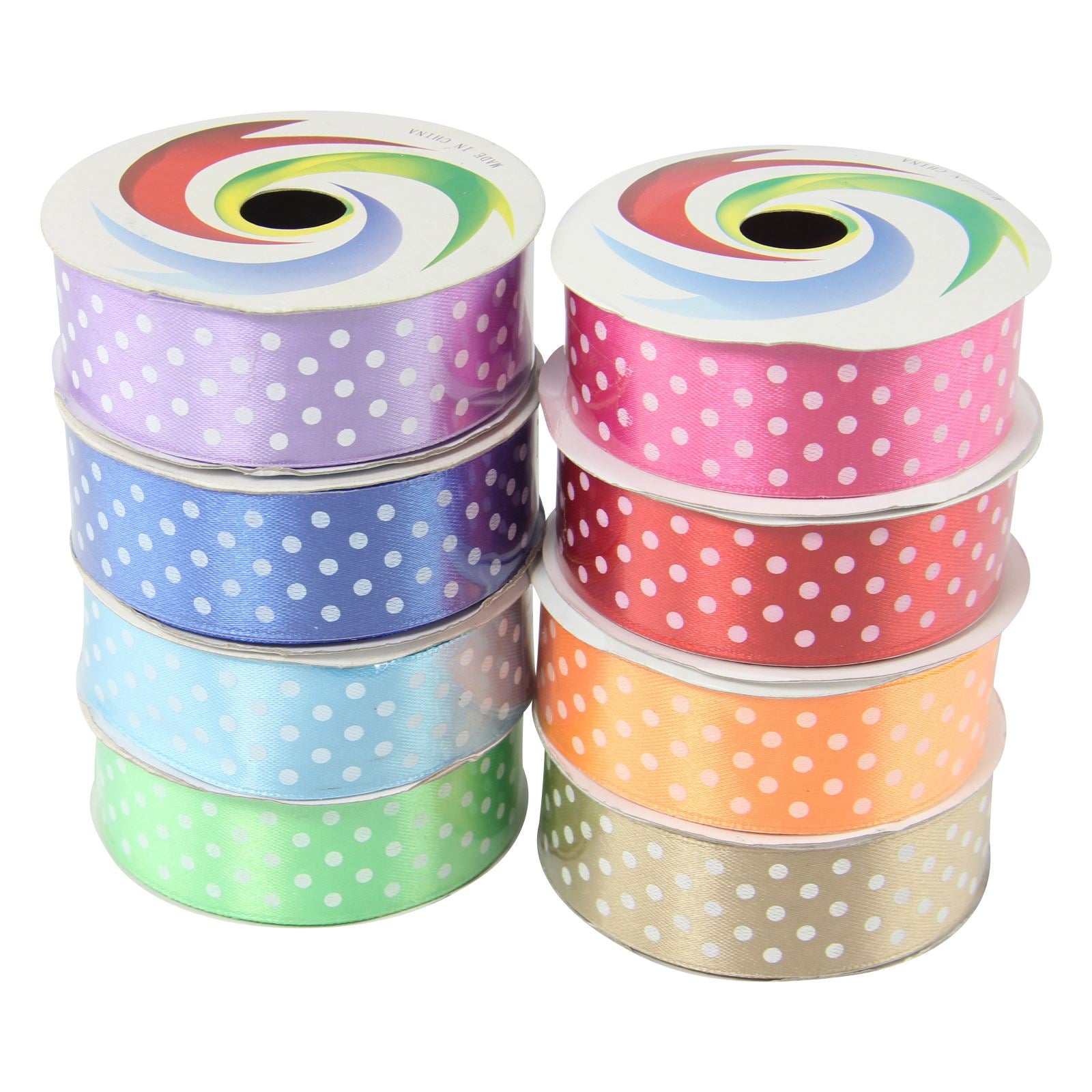 25mm Polkadot Shiny Satin Ribbon