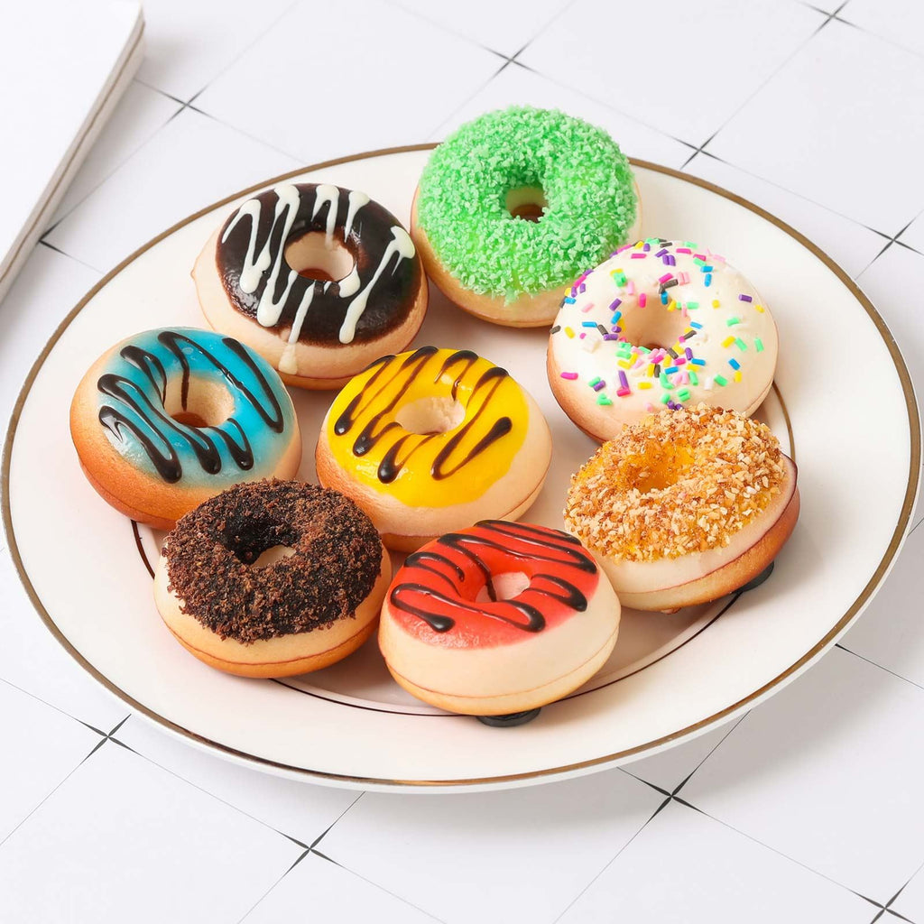 Set of 6 Real Touch Artificial Mini Donuts