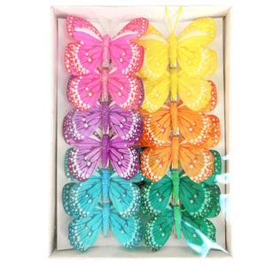 Box of 12 Premium Feather Butterfly Clips