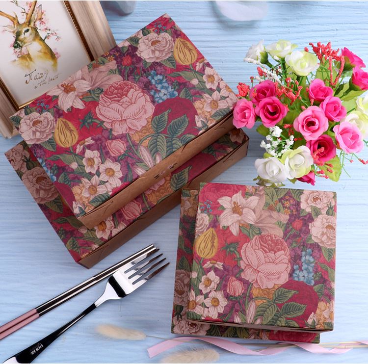 Floral Print Kraft Bake Boxes