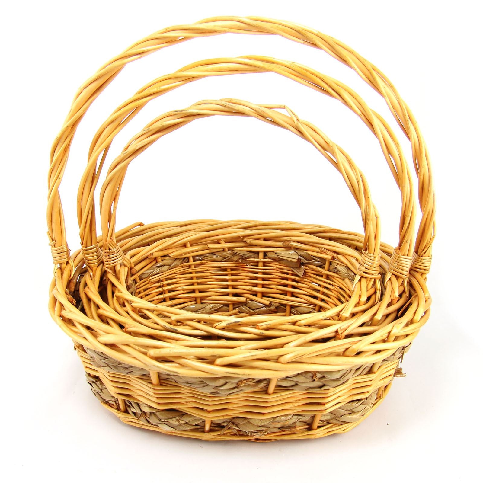Chunky Tan Varnished Hamper Baskets! Moses Shopping Wicker