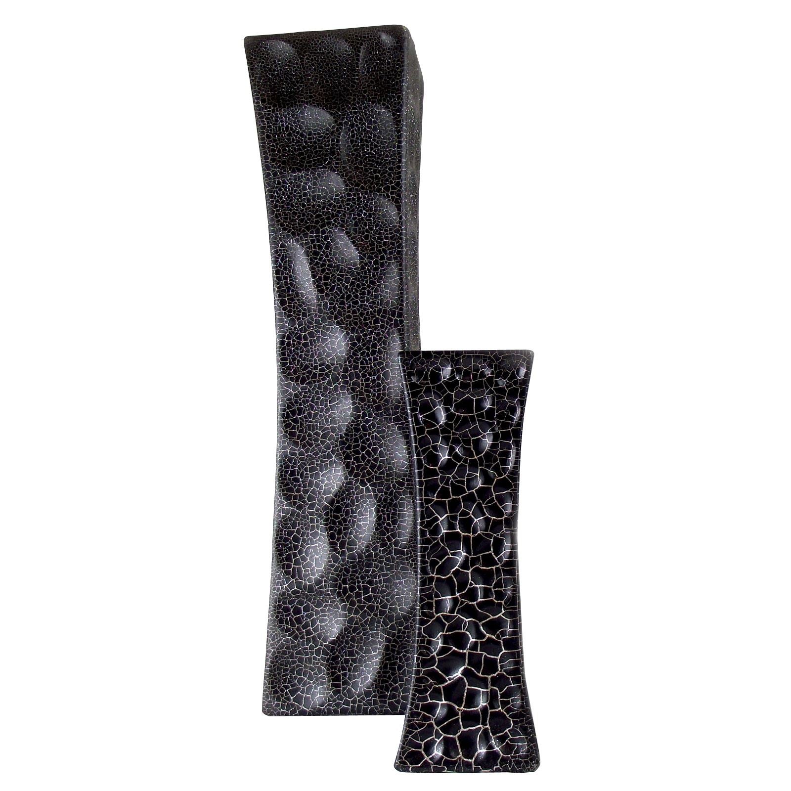 Tall Dimpled Rustic Effect Glitter Ceramic Vases