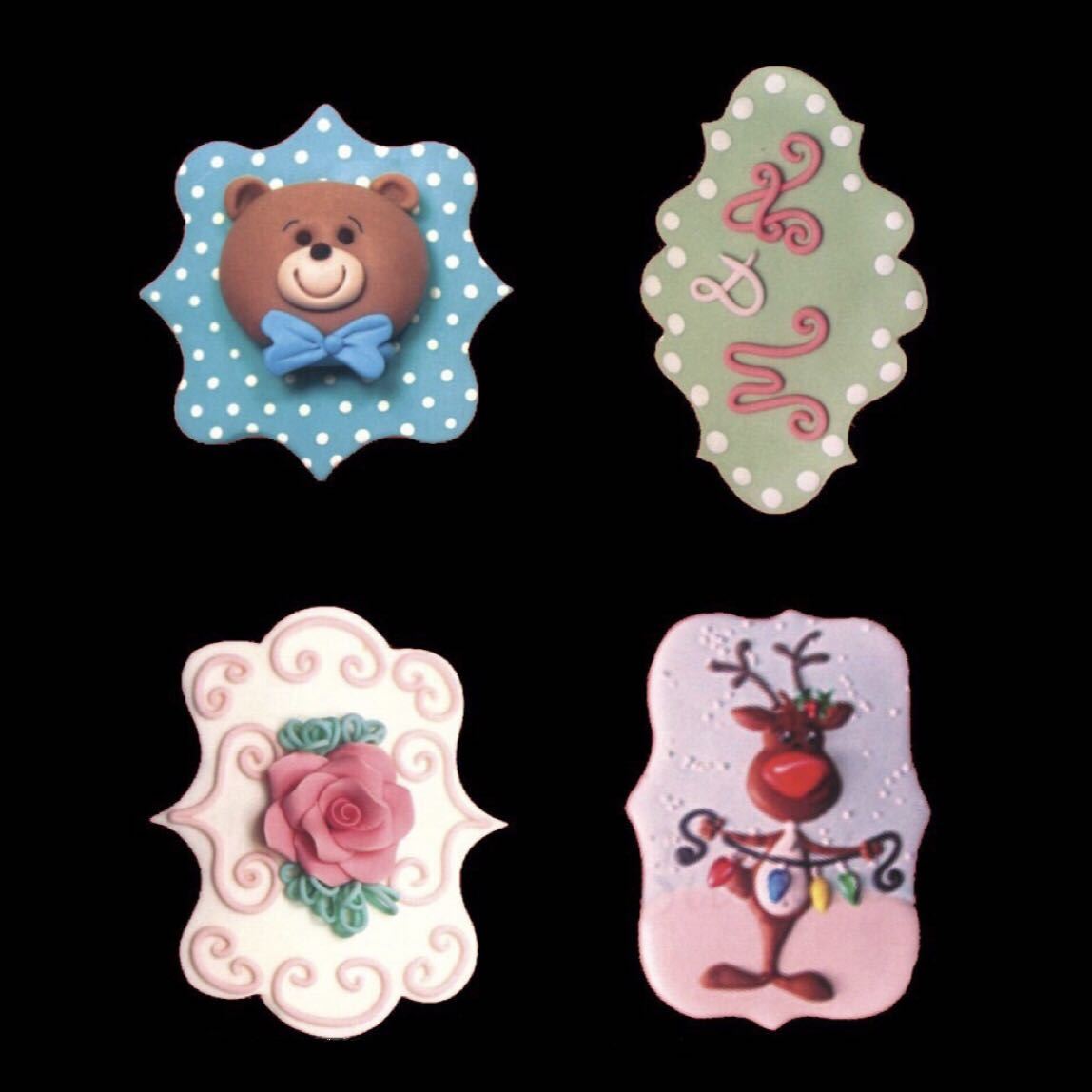 Set of 4 Assorted Plastic Plaque Frame Cookie Cutters