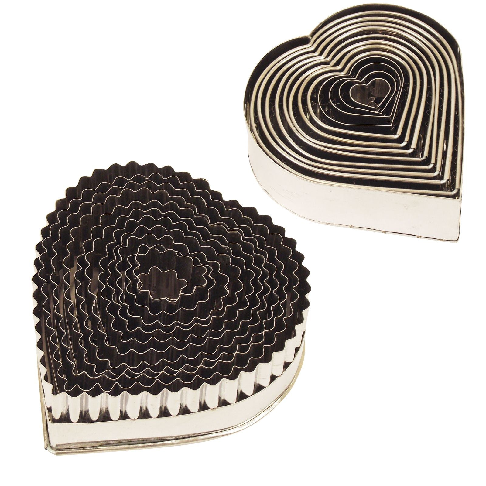 Set of 12 Serrated Heart Cutters