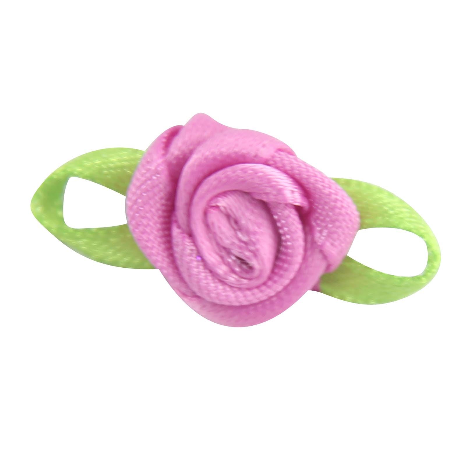 15mm Satin Ribbon Roses