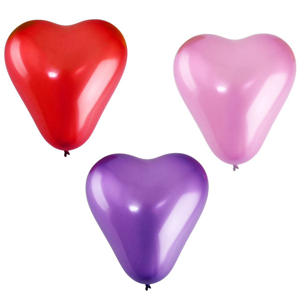 75x Assorted Heart Latex Balloons