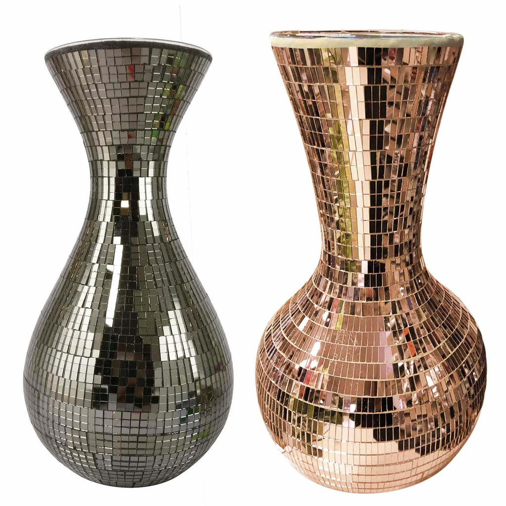 Metallic Mirrored Mosaic Ceramic Vases