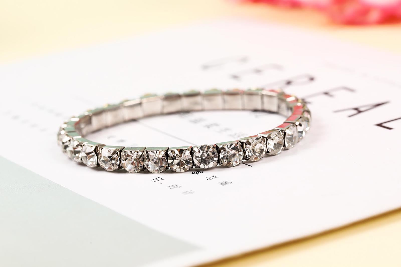 Elasticated Corsage Rhinestone Bracelet
