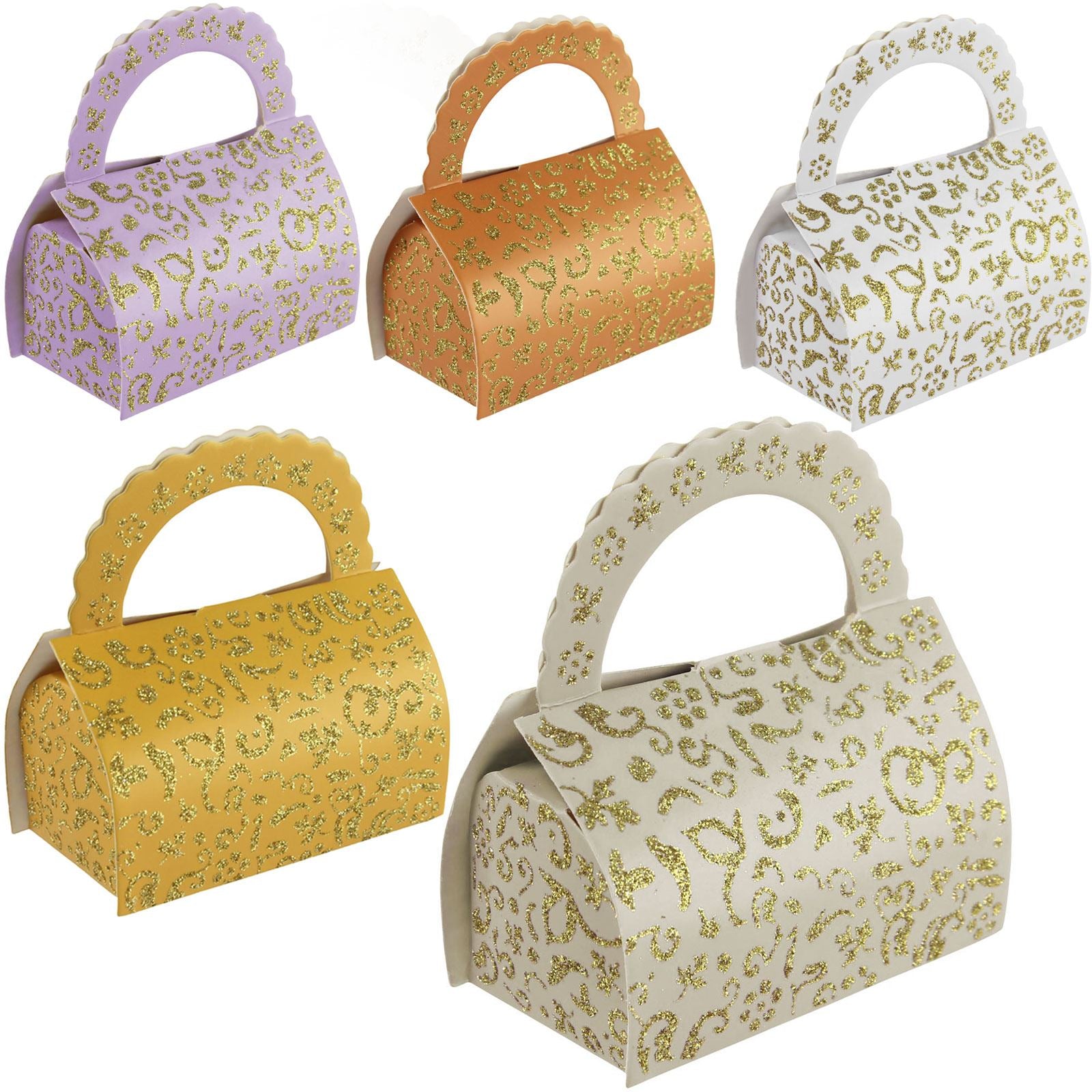 Glitter Paisely Purse Favour Boxes