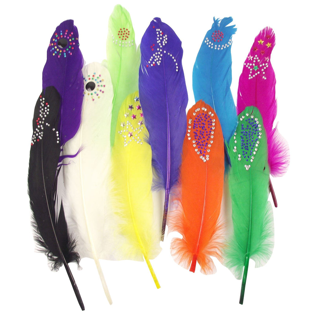 Diamante Studded Long Feathers