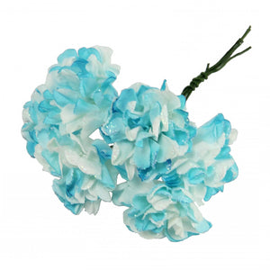 864x Mini Glitter Paper Carnation Flowers (144 Bunches)