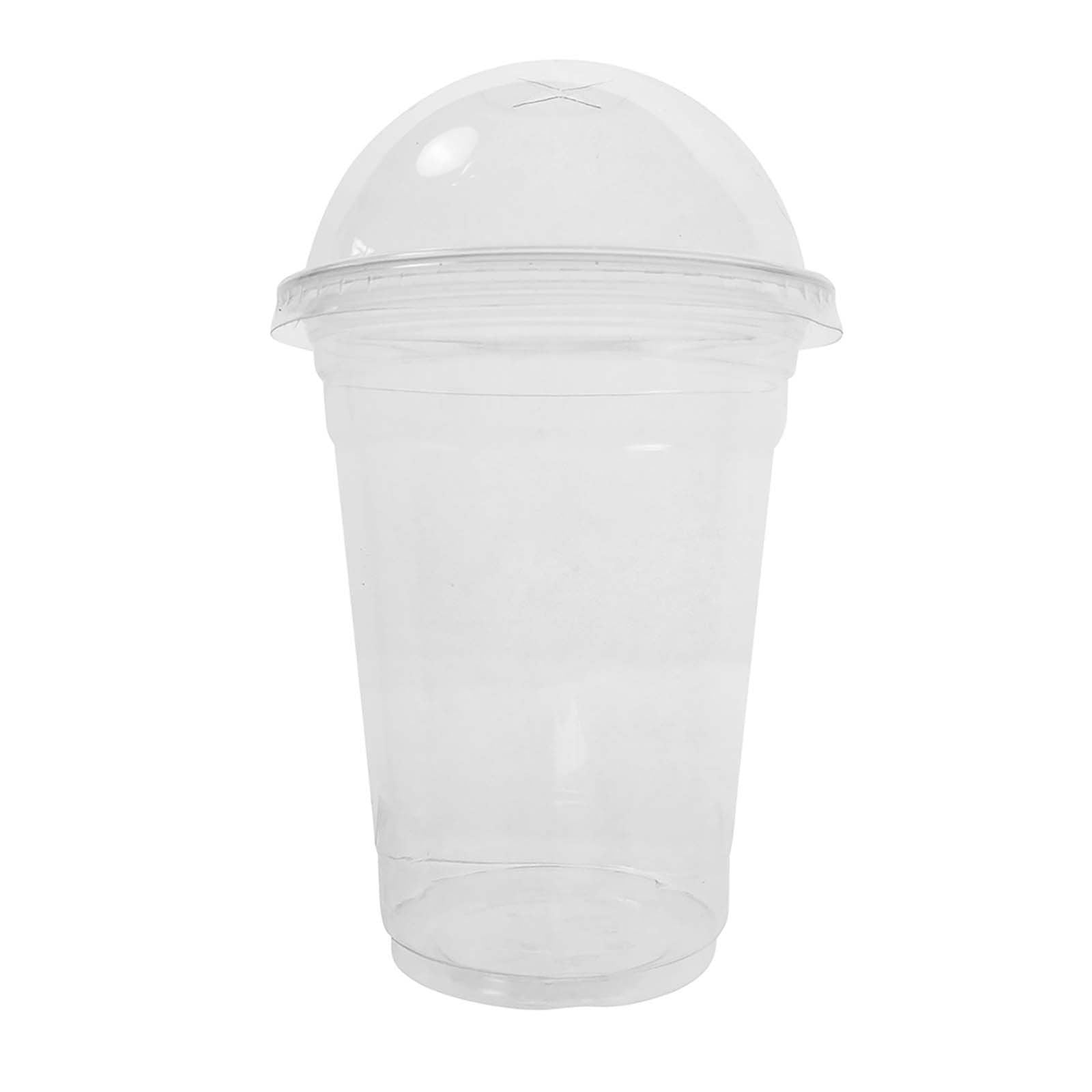 Disposable Clear Milkshake Cups with Dome Lids