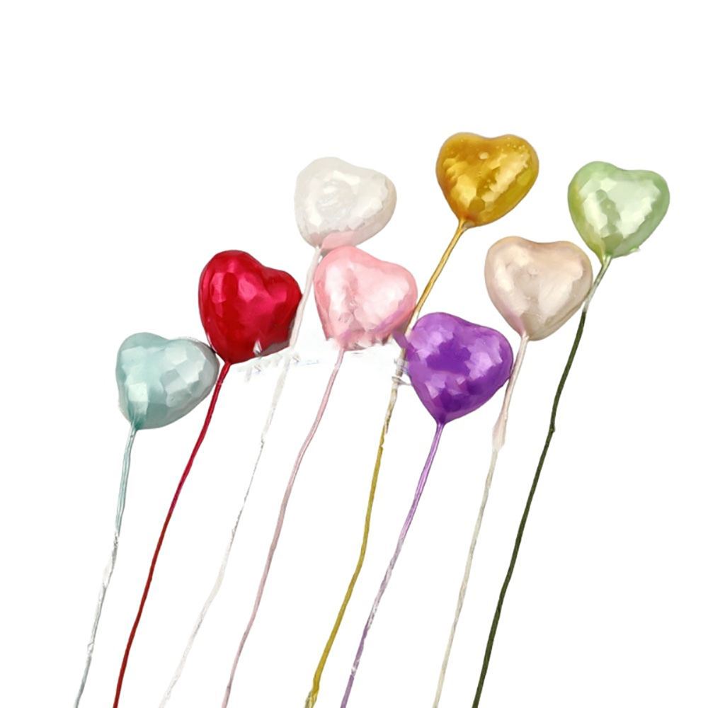 Miniature Pearlised Foam Heart Picks
