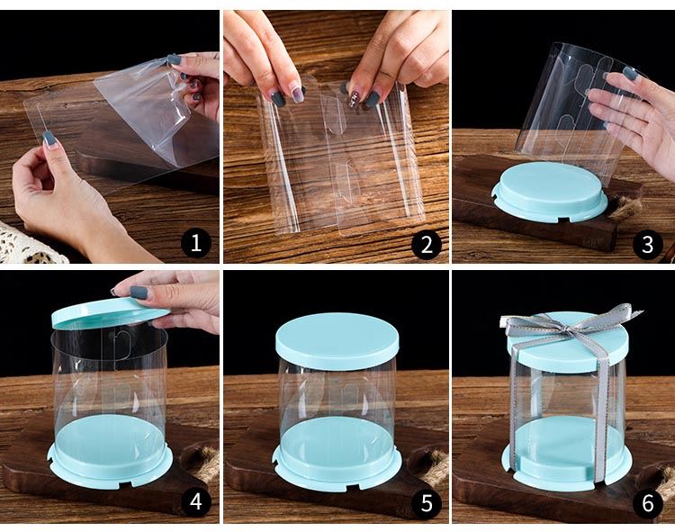 Premium Mini Transparent Cake Box - Hat Box Bento Cupcake Gift Display