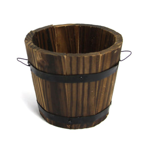 Mini Burnt Wood Bucket Planters - All Quantities