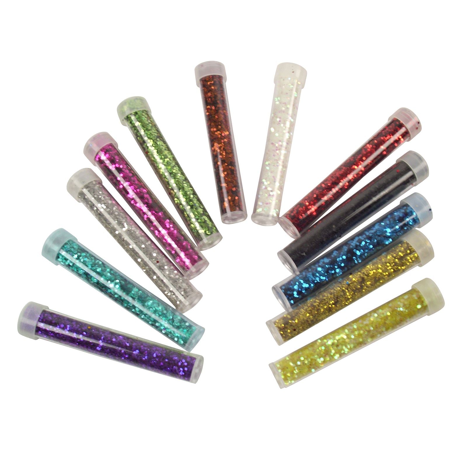 12x Assorted Glitter Powder Tubes