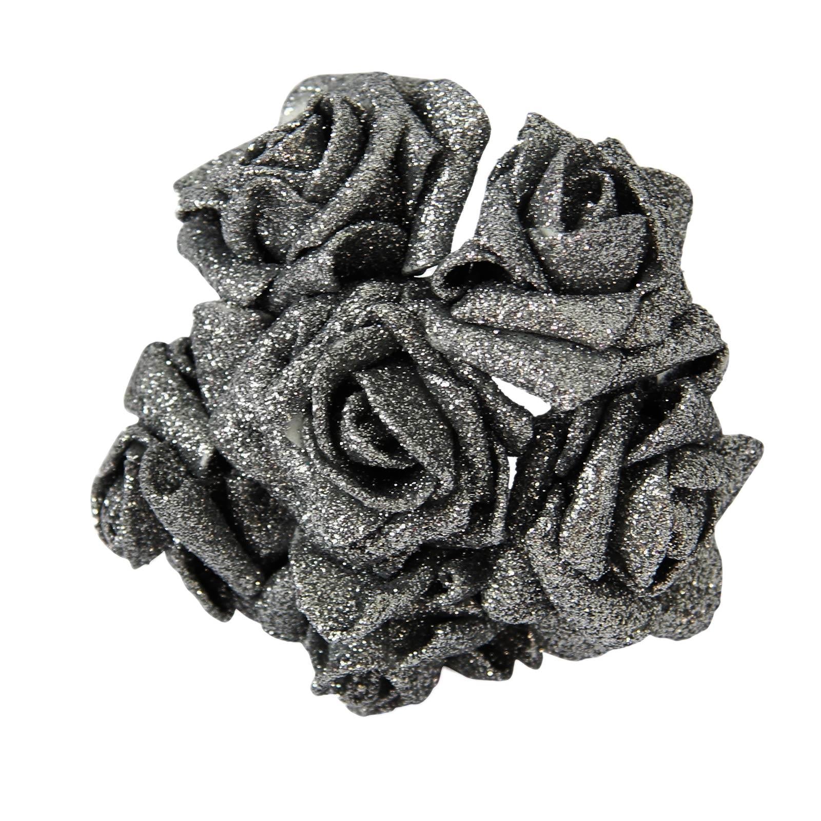Full Glittered Foam Roses