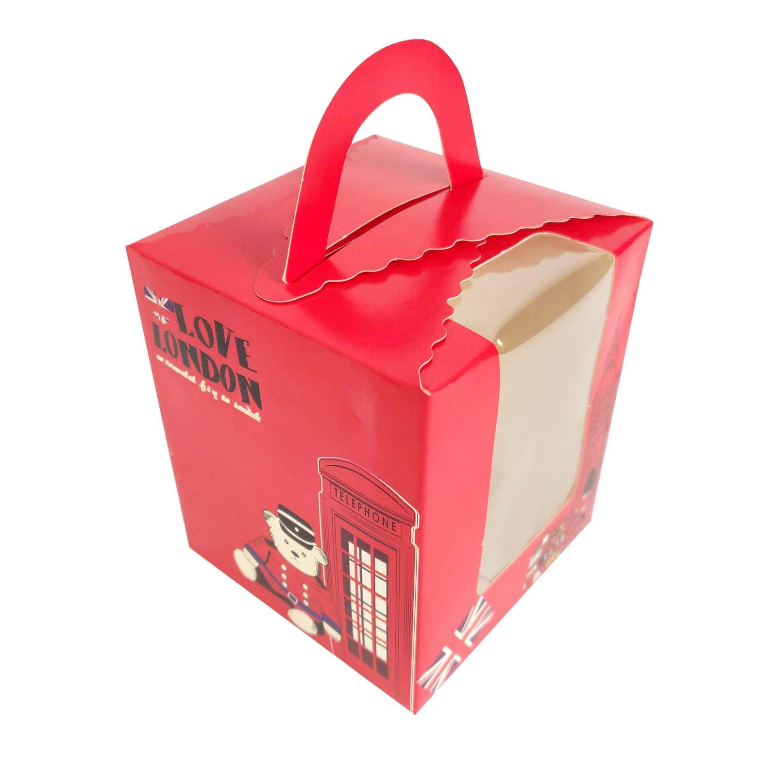 Vintage Printed Large Single Cupcake Boxes