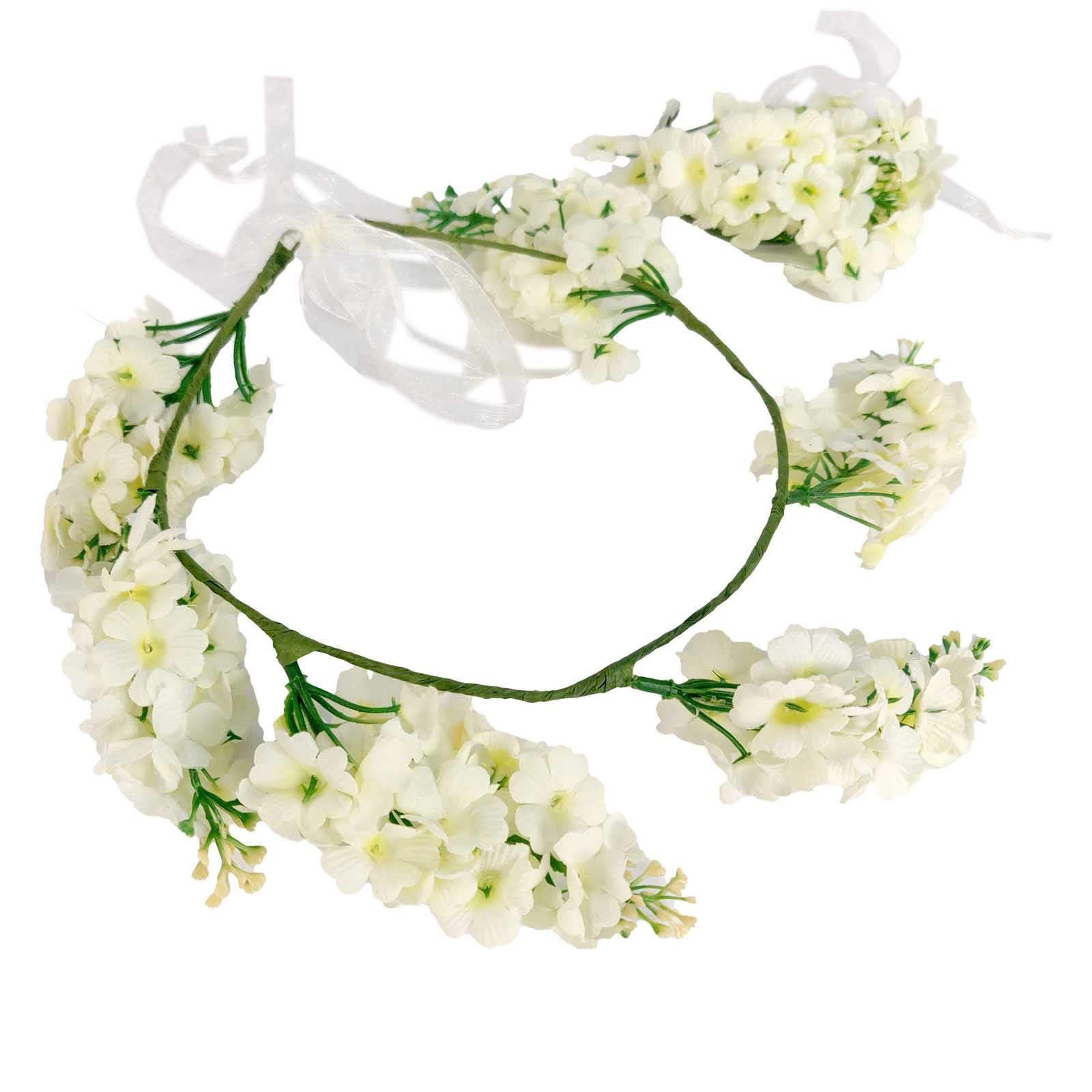 Wisteria Flower Crown with Bracelet Set