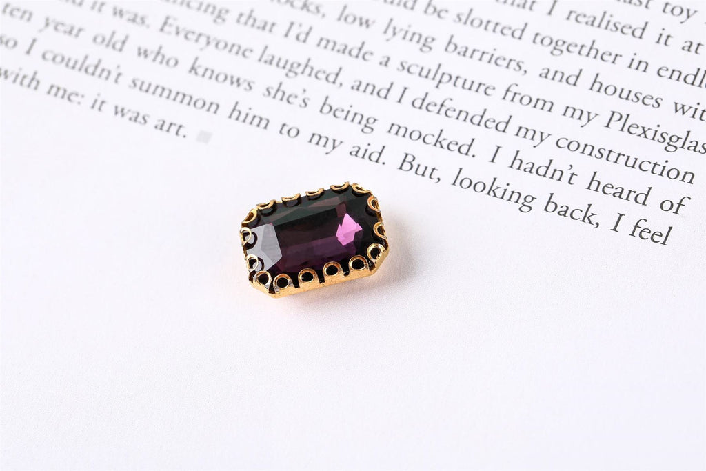 Coloured Large Rectangular Rhinestones in Setting