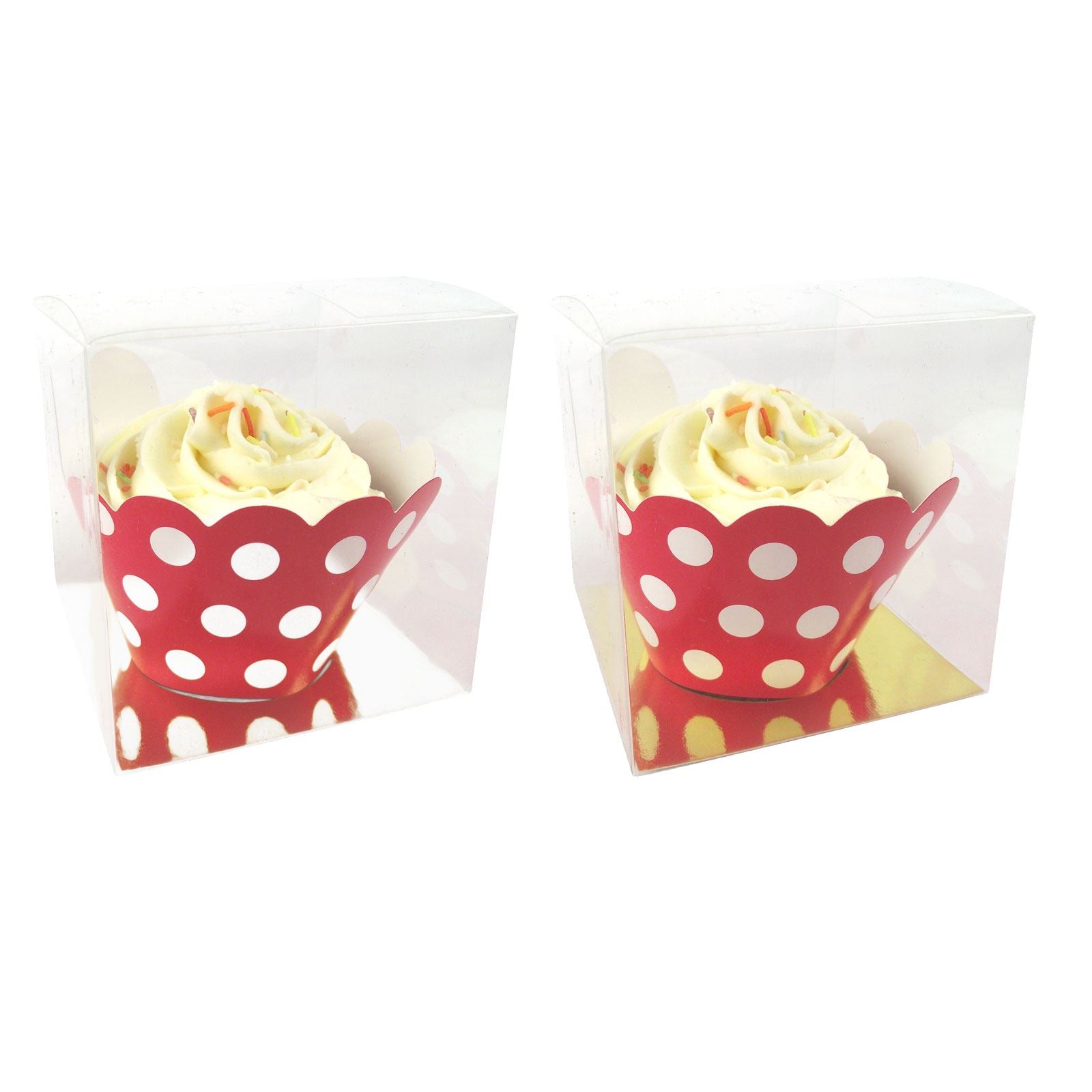 8cm Clear Cube Cupcake Box with Flat Insert