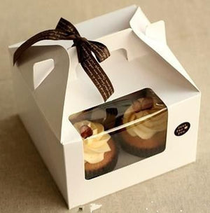 4 Hole Windowed Carrier Cupcake Boxes