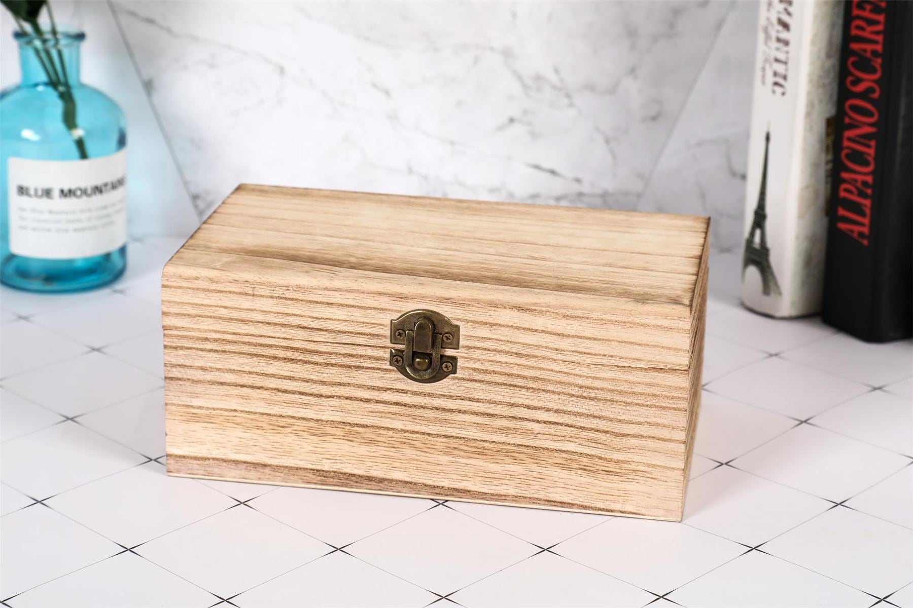 Set of 3 Dark Wood Mini Treasure Chests