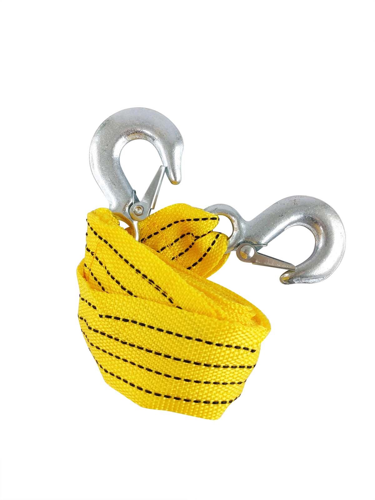Heavy Duty Nylon Car Tow Rope 3 Ton Tonne with Hooks 3m Long Strap