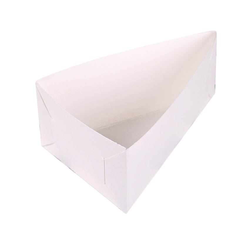 White Triangular Cake Slice Serving Boxes