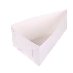 White Triangular Cake Slice Serving Boxes