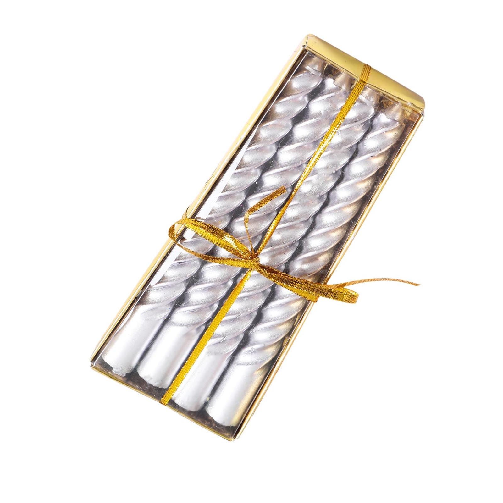 Metallic Slim Twisted Taper Candles