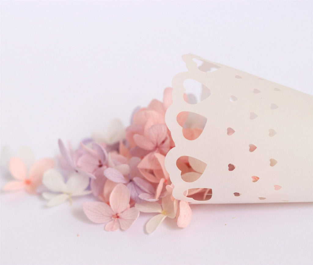 Laser Cut Wedding Paper Confetti Cones