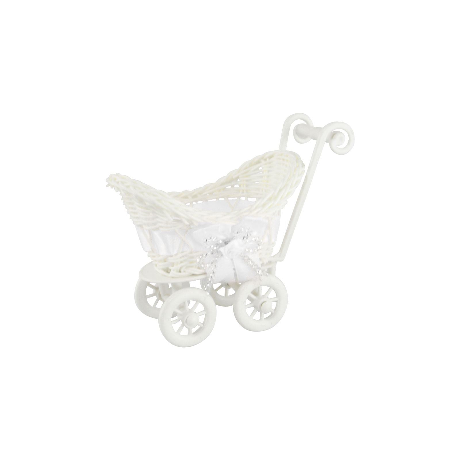Mini Favour Size Prams with Ribbon