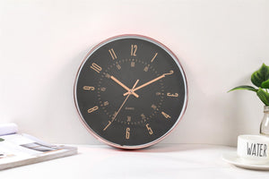 Sophisticated Rose Gold Dual Number Wall Clock