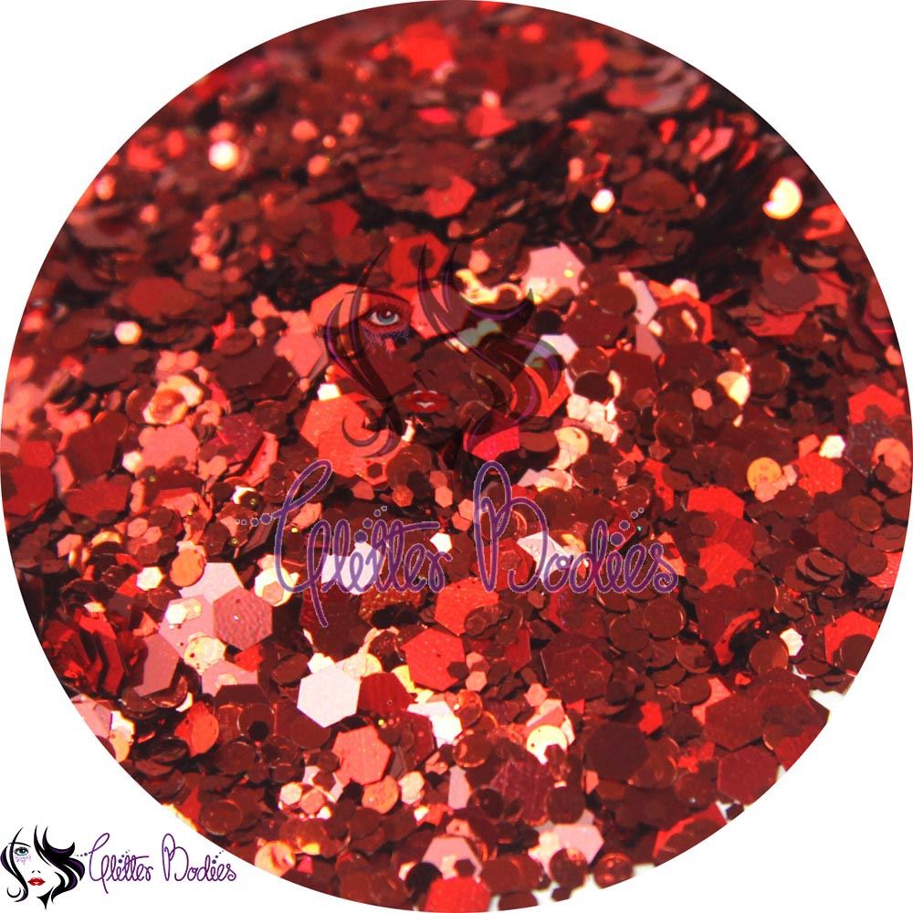 Glitterbodies Cosmetic Grade Festival Glitter Cocktail Multi Grade Chunky  [Queen Of Fire]